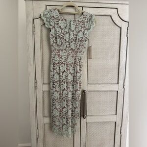 ABS Lace Dress with Ruffle Sleeves Size XS